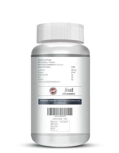 Vokin biotech L-Taurine - Amino Acid Supplement - 500mg (90 capsules)