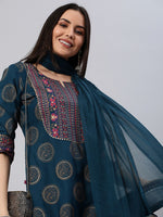 Thumbnail for Kalini Ethnic Motifs Printed Regular Kurta with Trousers & Dupatta - Distacart