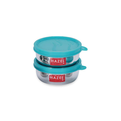 HAZEL Stainless Steel Airtight Containers for Kitchen Storage | Set of 2-150ML Each - Dista