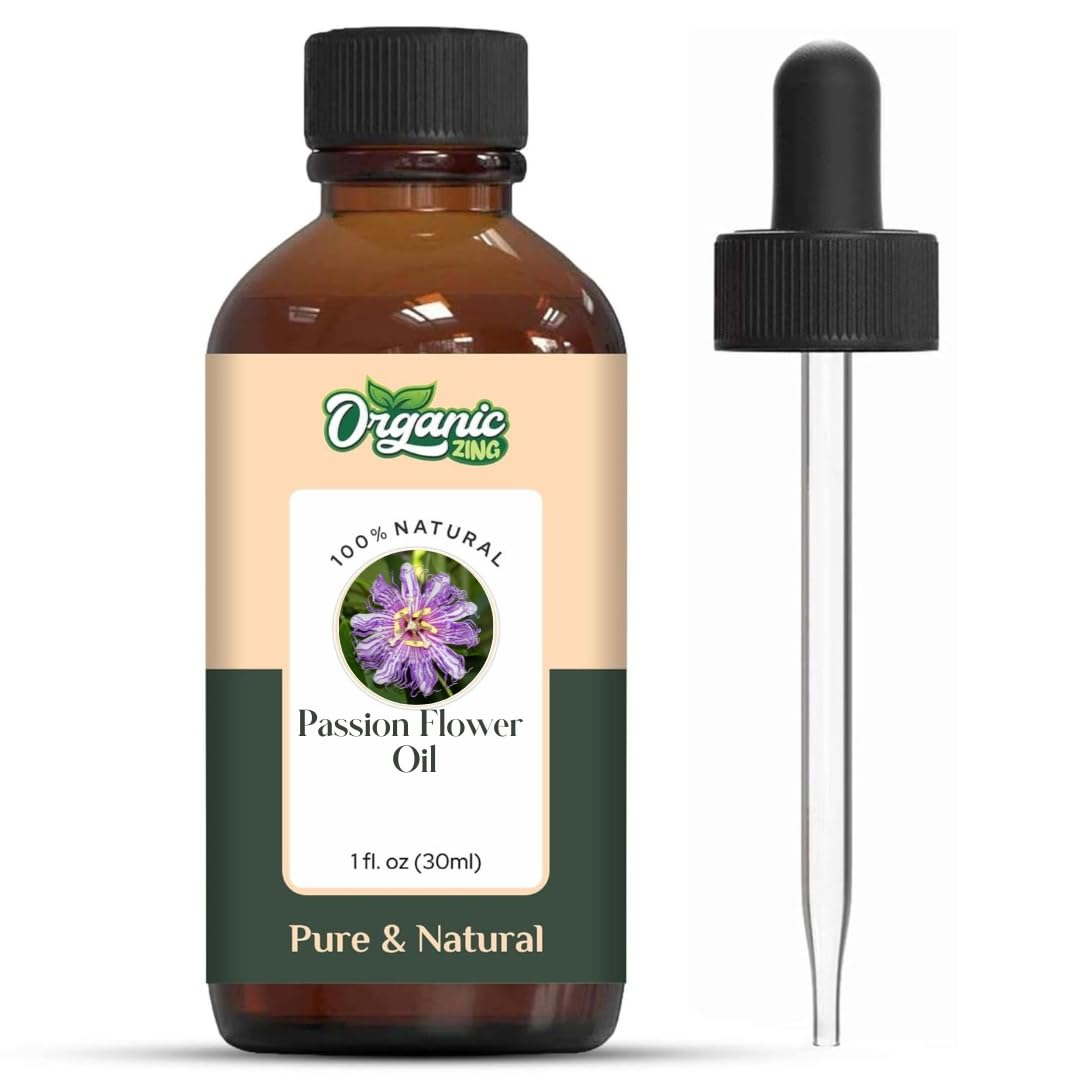 Organic Zing Passion Flower (Passiflora) Oil | Pure & Natural Essential Oil for Aroma, Diffusers, Skincare & Massage