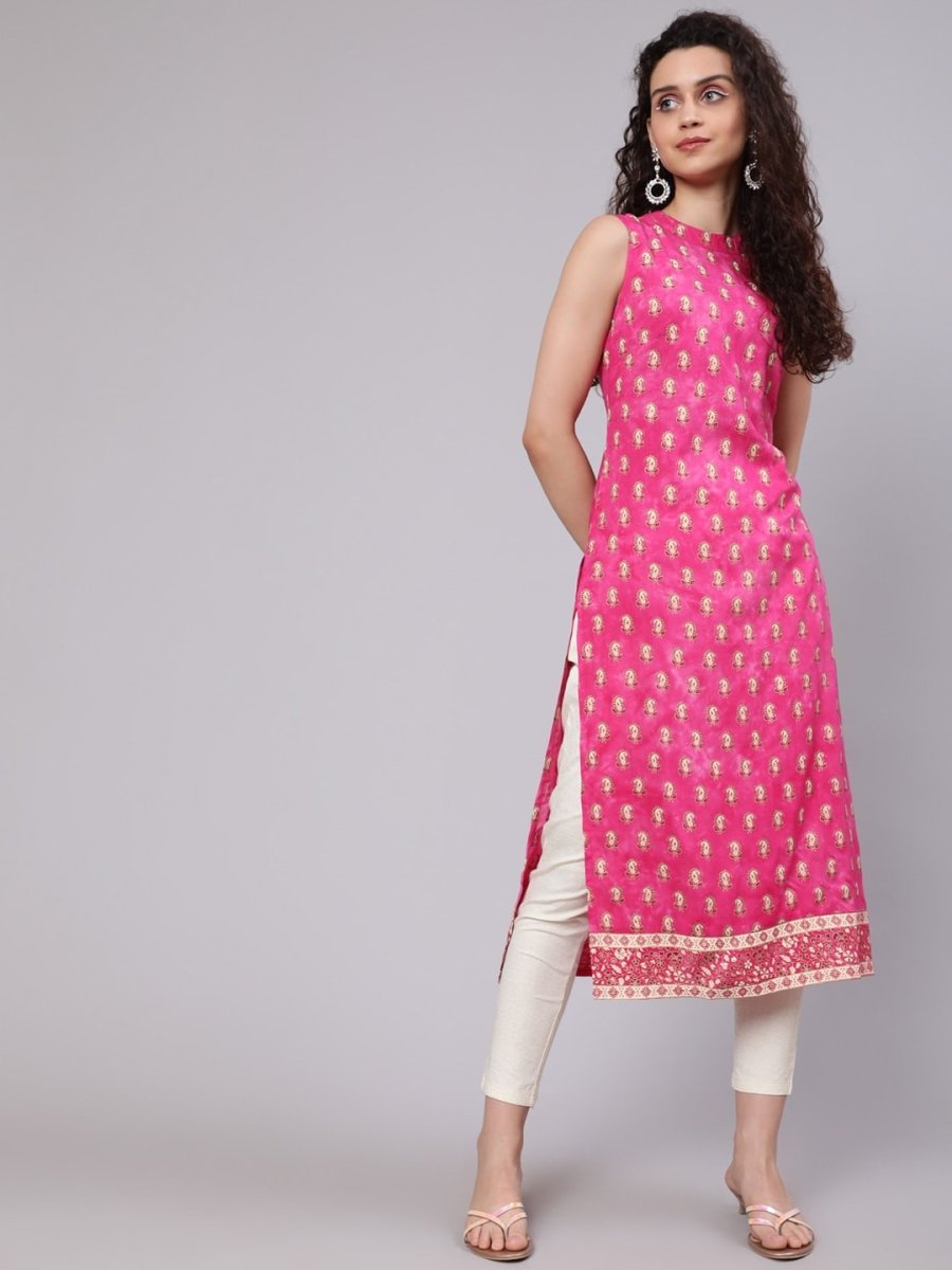 Aks Ethnic Motifs Printed Straight Kurta - Distacart