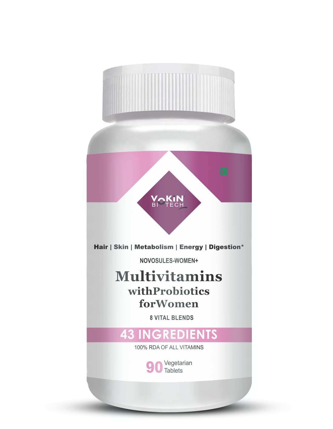 Vokin Biotech Multivitamin with Probiotics, With Vitamin C, Vitamin B, Vitamin D, Zinc, Supports Immunity and Gut health, For (Multivitamin For Women) (90 Tablets)