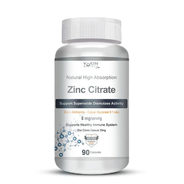 Vokin Biotech Zinc Citrate Supports Healthy Immune system (90 Capsules)