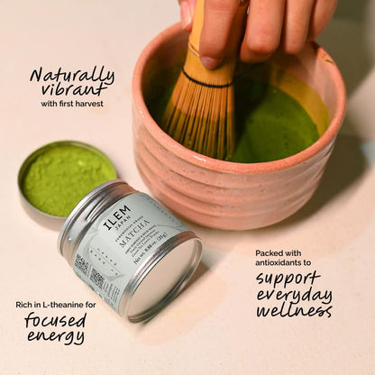 ILEM JAPAN Japanese Matcha Tea (25g) | Pure Ceremonial Grade Organic Japanese Matcha|First Harvest|Authentic & Premium Matcha Tea Powder Sourced From Kagoshima,Japan