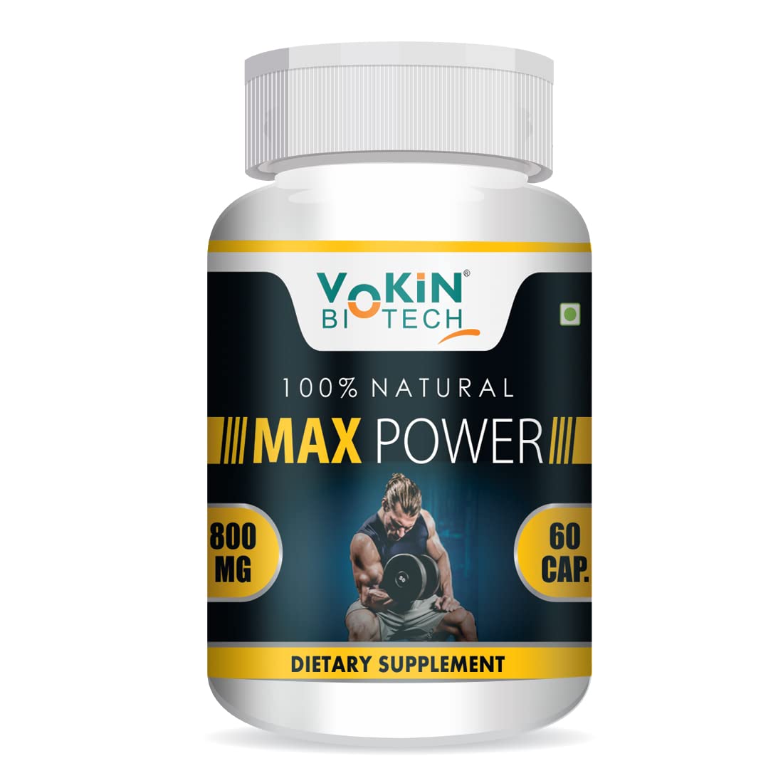 Vokin Biotech 100% Natural Max Power 800MG (60 Capsules) Testosterone Booster And Bodybuilding Supplement