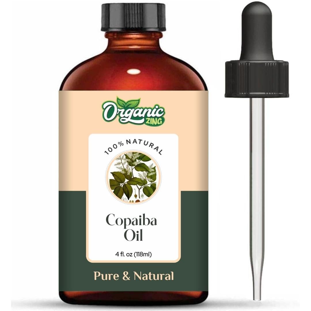 Organic Zing Copaiba (Copaifera officinalis) Oil | Pure & Natural Essential Oil for Skincare, Aroma and Diffusers - Distacart