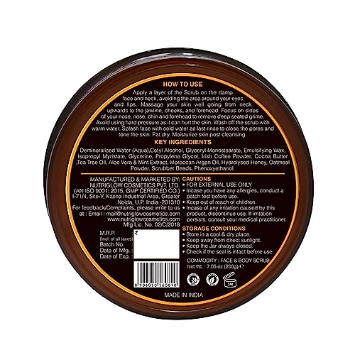 NutriGlow NATURAL'S Raw Irish Coffee Face & Body Scrub - Distacart