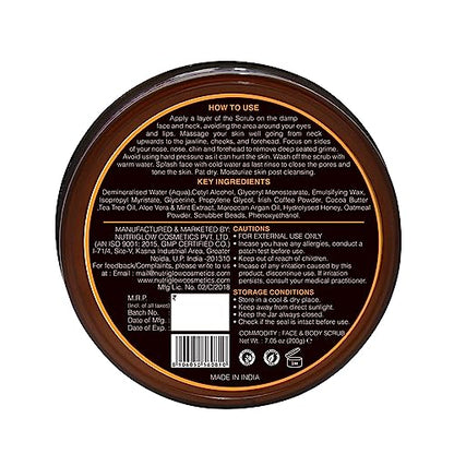 NutriGlow NATURAL'S Raw Irish Coffee Face & Body Scrub - Distacart