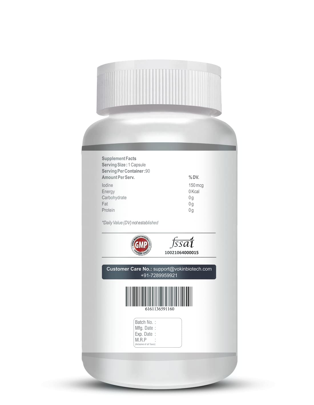 Vokin Biotech Iodine | Supplement to Support The Thyroid and Maintain Healthy Cellular Metabolism | 90 Veg Capsules