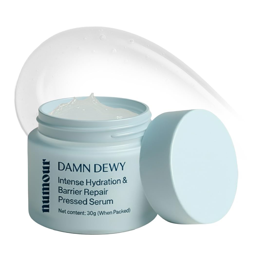 Numour Damn Dewy | Intense Hydration & Barrier Repair Pressed Serum 30g | India's 1st Hydrating Pressed Serum | 11% Hydration Actives | For Dry, Dehydrated, Sensitive & Combination Skin | Men & Women
