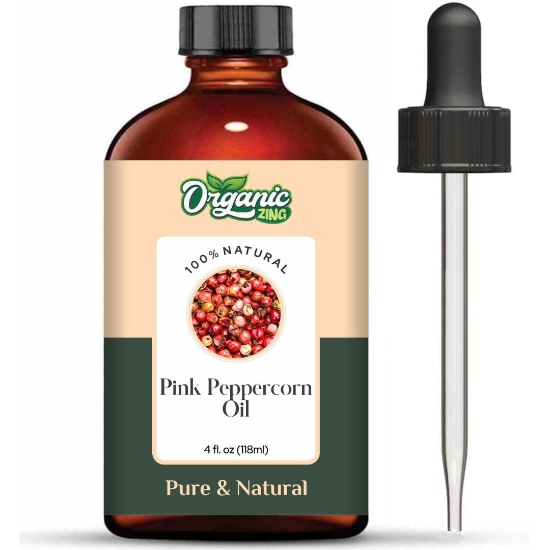 Organic Zing Pink Peppercorn (Schinus Molle) Oil | Pure & Natural Essential Oil for Aroma, Skincare & Massage - Distacart