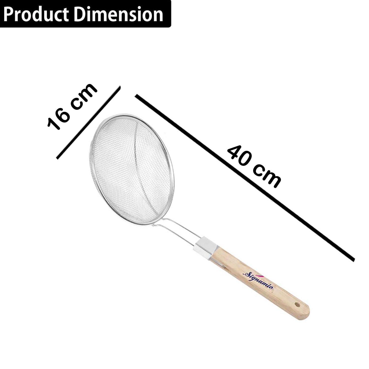 Signamio Diameter 16 cm Stainless Steel Deep Fry Net Spoon Oil Strainer - Dista