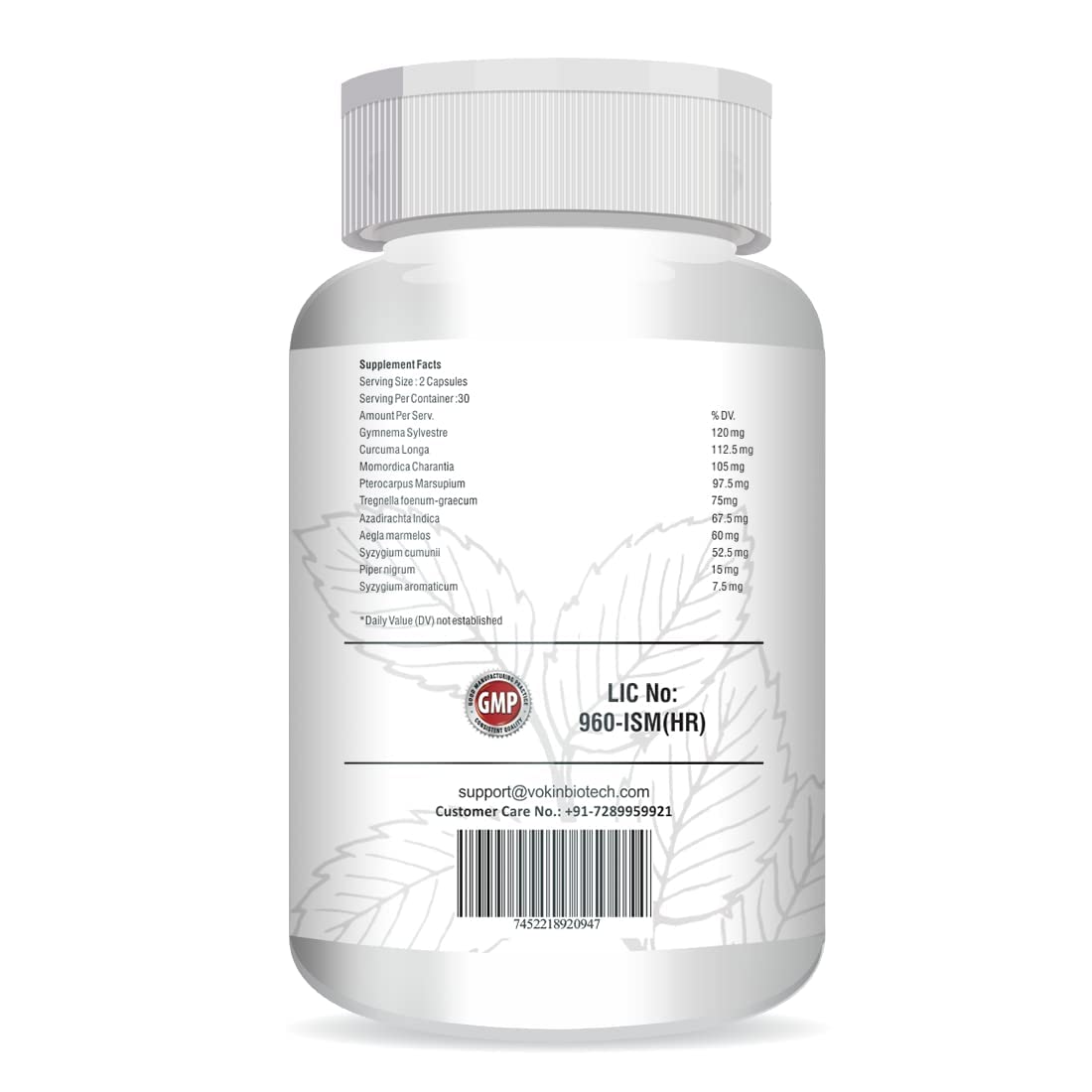 Vokin Biotech Herbal Insulux For Endocrine Health & Diabetes Control 60 Capsules With Cardiovax with Arjuna Extract & Moringa Extract 60 Tablets