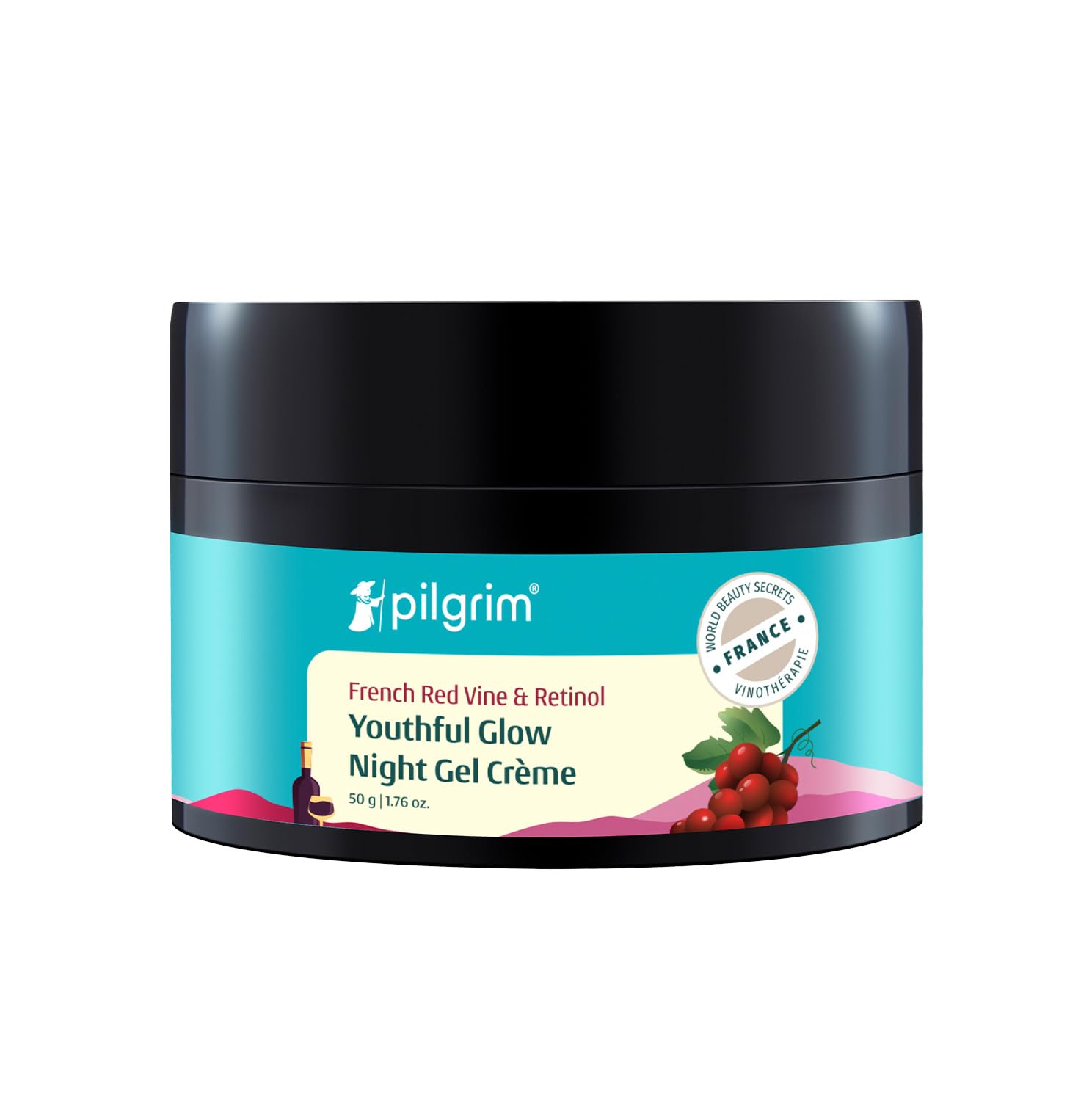 Pilgrim French Red Vine Anti Aging Night Cream with Retinol, Mulberry & Vitamin C For Glowing Skin & Skin Repair - Distacart