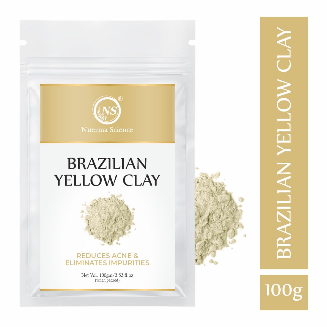 Nuerma Science Brazilian Yellow Clay | Reduces Acne & Eliminates Impurities - Distacart