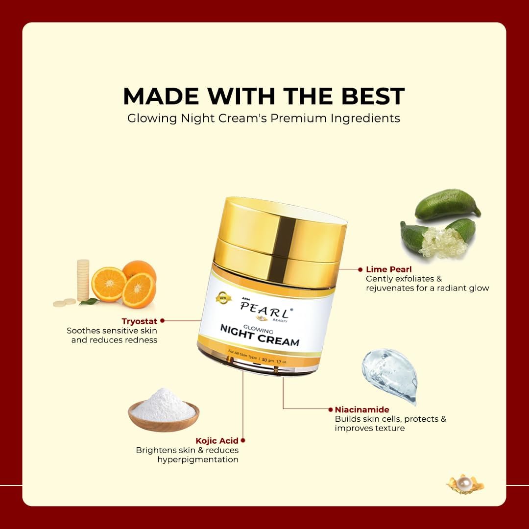 ARM Pearl Glowing Night Cream For Men And Women - Distacart