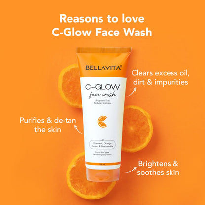 Bella Vita C-Glow Vitamin C Face Wash Brightening Formula for Men and Women,100 ml - Distacart