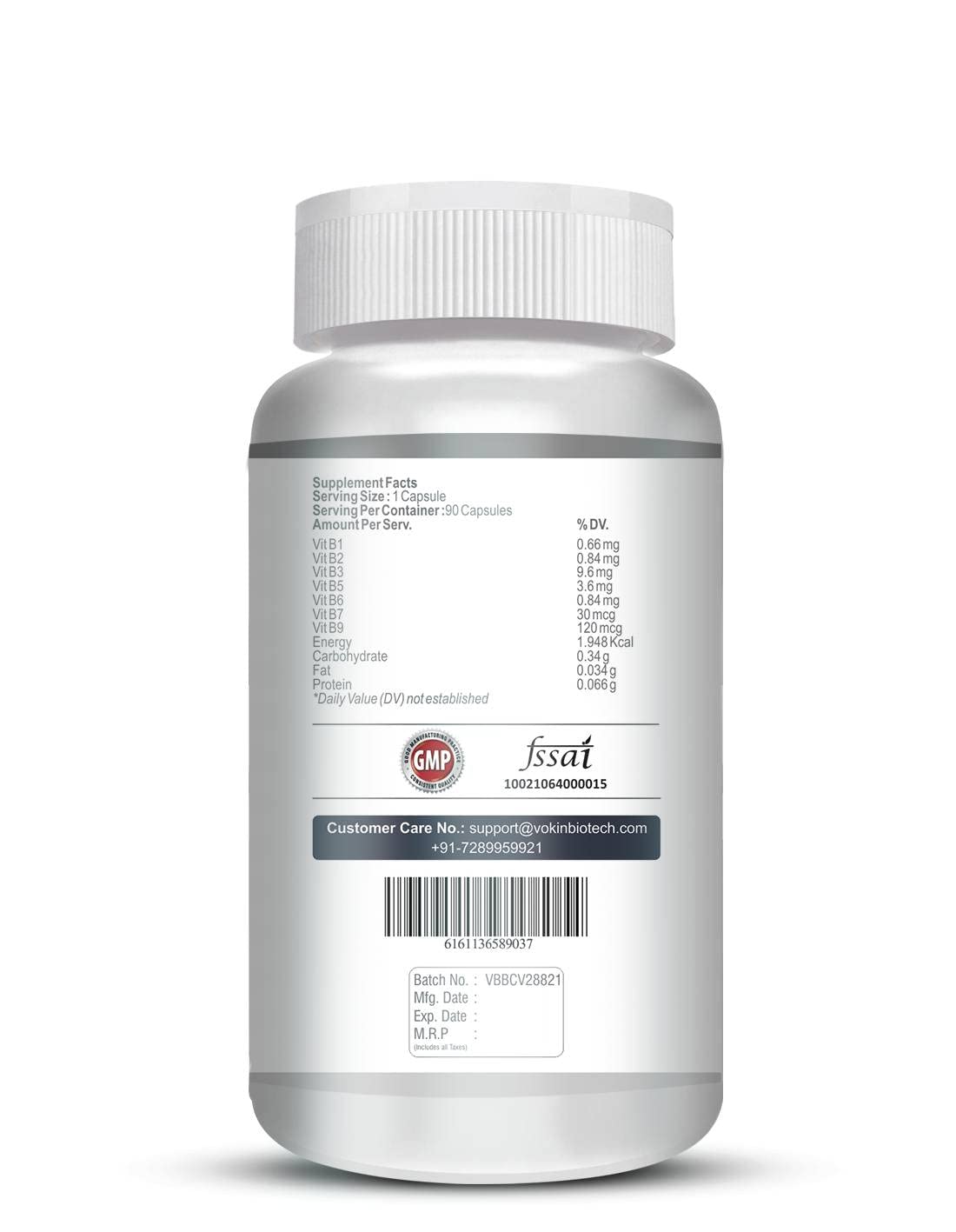 Vokin Biotech 100% Natural Vitamin B-Complex - Quinoa Sprout - Capsules