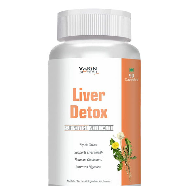 Vokin Biotech Liver Detox For Healthy Liver | Helps in Cleanse Liver, Natural Protection Against Fatty Liver Supplement For Men And Women 90 Capsules