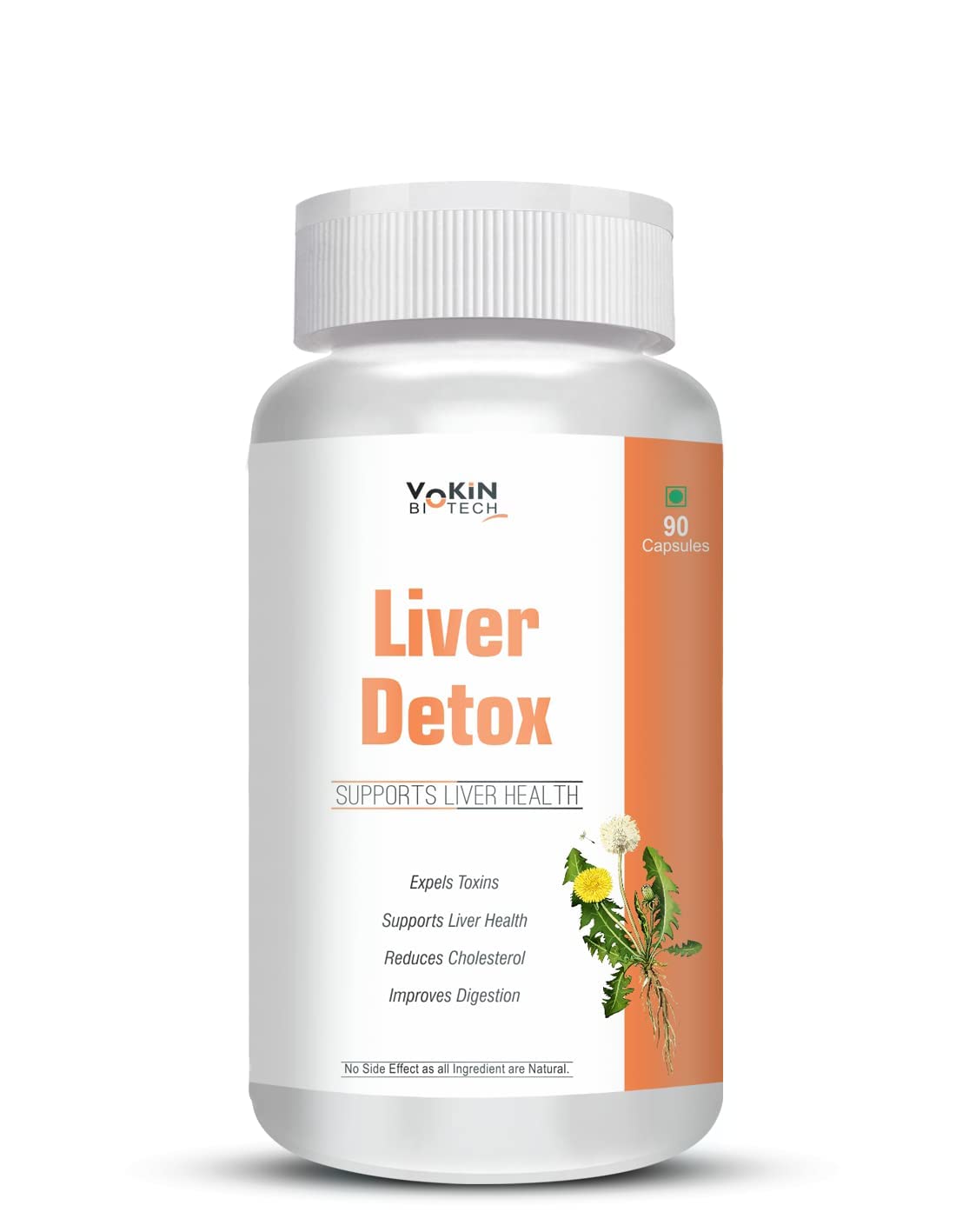 Vokin Biotech Liver Detox For Healthy Liver | Helps in Cleanse Liver, Natural Protection Against Fatty Liver Supplement For Men And Women 90 Capsules