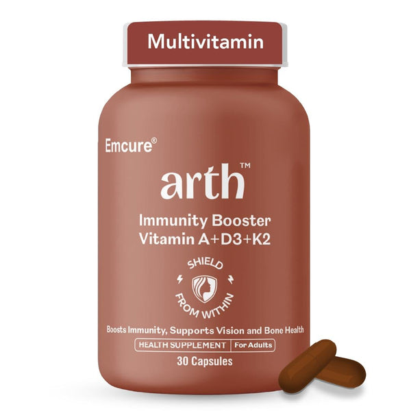 Arth Multivitamin Supplement | With Vitamins A, D3 & K2 | Daily Immunity & Bone Support | Enhances Energy, Skin & Eye Health | Complete Nutrient Balance for Overall Wellness | For Men & Women | 30 Veg Capsules