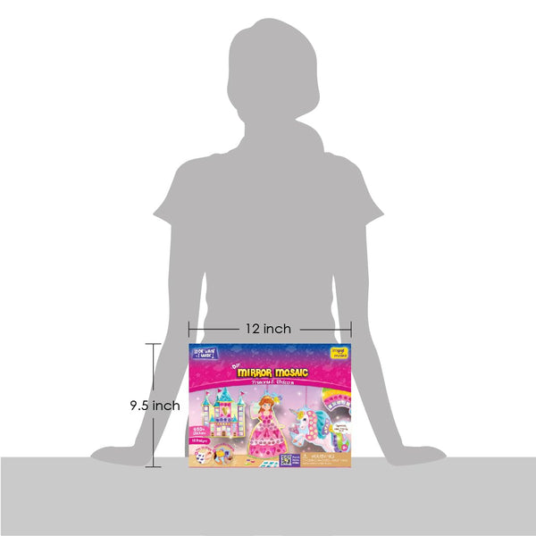 Imagimake Mirror Mosaic Princess & Unicorn Kids Art Set | DIY Craft Kit | Foil Stickers for Kids | Birthday Gift for Girls and Boys Ages 3,4,5,6,7,8 | 3 Year Old Girl Gifts