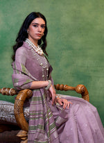 Thumbnail for Monjolika Fashion Dark Lilac Colour Cotton Handloom Lightwear Saree For Women