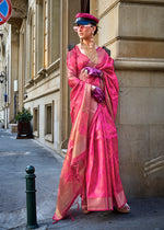 Thumbnail for Monjolika Fashion Monjolika Fashion'S Pink Colour Organza Sarees With Blouse