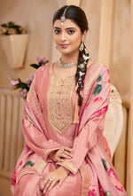 Thumbnail for Anaita Light Peach Vichitra Silk Sequence Embroidered Salwar Suit - Distacart