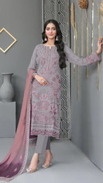 Thumbnail for Anaita Grey Fox Georgette Suit With Embroidered Sequence Work - Distacart