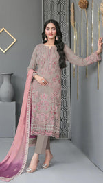 Thumbnail for Anaita Chiku Fox Georgette Suit With Embroidered Sequence Work - Distacart