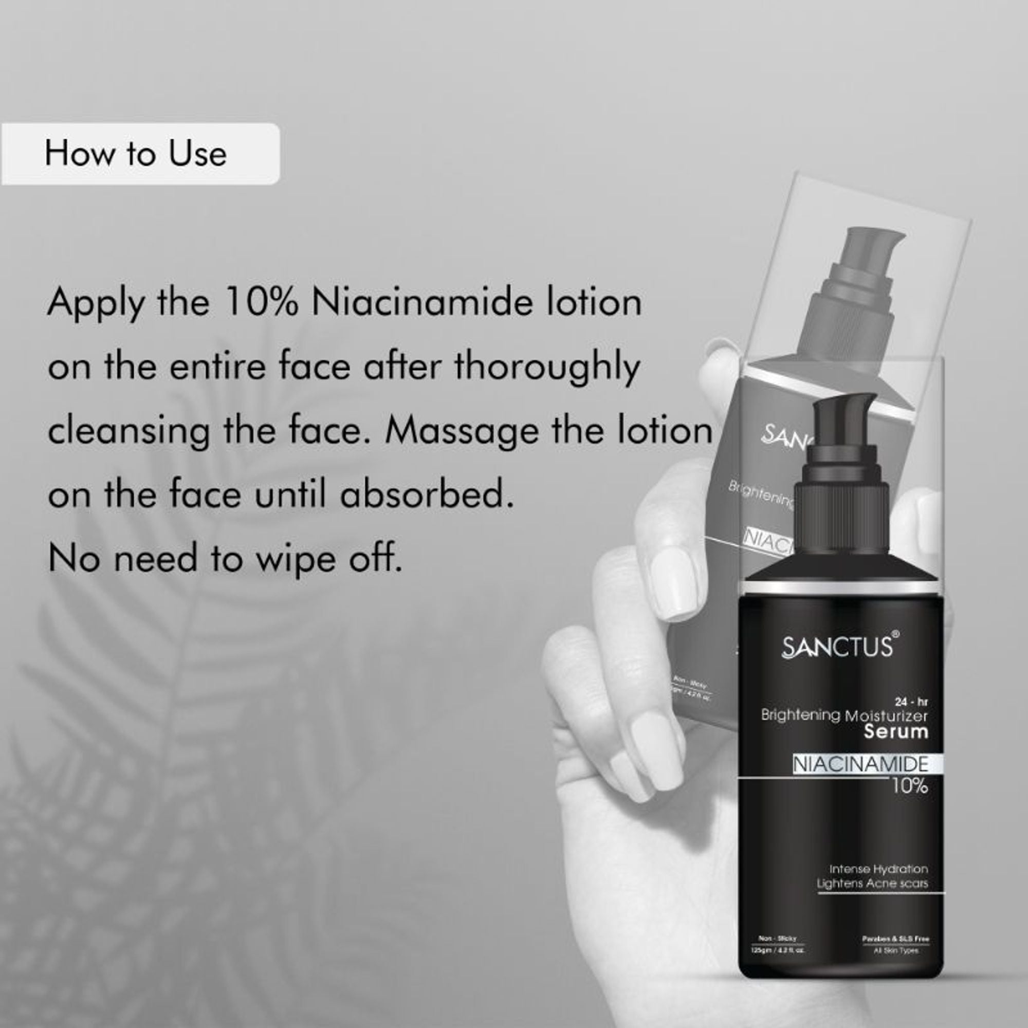 SANCTUS 24-Hr Brightening 10% Niacinamide Moisturizer Serum Lotion - Distacart