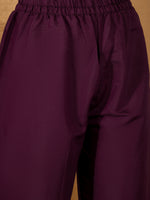 Thumbnail for Joban Fashion Purple Silk Embroidery Readymade Kurta Set - Distacart