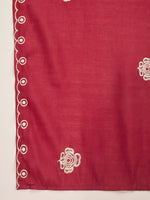 Thumbnail for Joban Fashion Maroon Silk Embroidery Readymade Kurta Set - Distacart