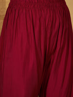 Thumbnail for Joban Fashion Maroon Silk Embroidery Readymade Kurta Set - Distacart