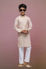 Raivat Ethnic Cotton Thread Work Kids Kurta Pajama In Peach Colour - Distacart