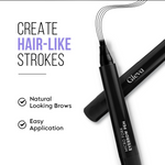 Thumbnail for Gleva Eyebrow Pen with 4 Micro-Fork Tip Applicator - Dark Brown - Distacart