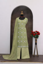 Thumbnail for Anaita Green Faux Georgette Suit With Embroidery & Sequence Work - Distacart