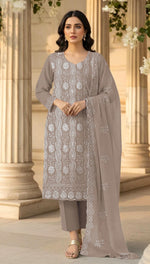 Thumbnail for Anaita Chiku Faux Georgette Suit With Embroidery & Sequence Work - Distacart
