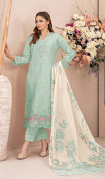 Thumbnail for Anaita Sky Faux Georgette Suit With Embroidery Work - Dista