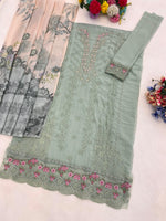 Thumbnail for Anaita Sky Faux Georgette Suit With Embroidery Work - Dista