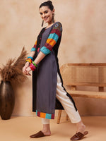 Thumbnail for Anouk Ethnic Motifs Printed Round Neck Straight Kurta