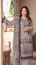 Thumbnail for Anaita Grey Chiffon Suit with Embroidery & Sequence Work - Distacart