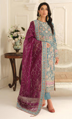 Thumbnail for Anaita Blue Chiffon Suit with Embroidery & Sequence Work - Distacart