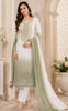 Anaita Green&White Chiffon Semi Stitched Suit with Embroidery & Sequence Work - Dista