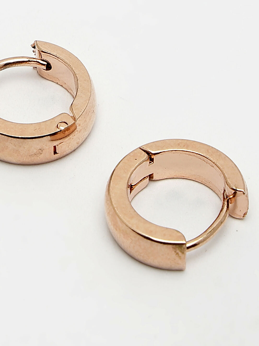 NVR Men's Rose Gold Stainless Steel Hoop Earrings - Distacart