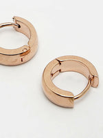 Thumbnail for NVR Men's Rose Gold Stainless Steel Hoop Earrings - Distacart