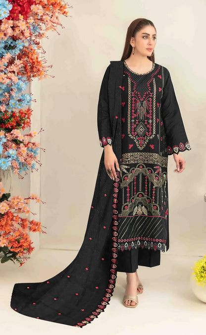 Anaita Black Silk Suit with Embroidered & Sequence Work - Distacart