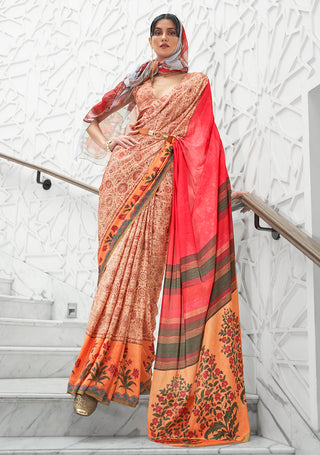 Monjolika Fashion Multi Colour Classic Digital Printed Crepe Silk Saree