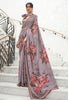 Monjolika Fashion Grey Colour Classic Digital Printed Crepe Silk Saree - Distacart
